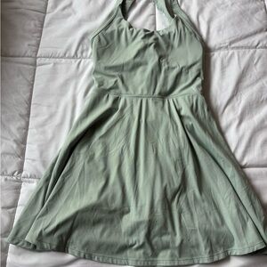 HALARA Mint Green Backless Dress